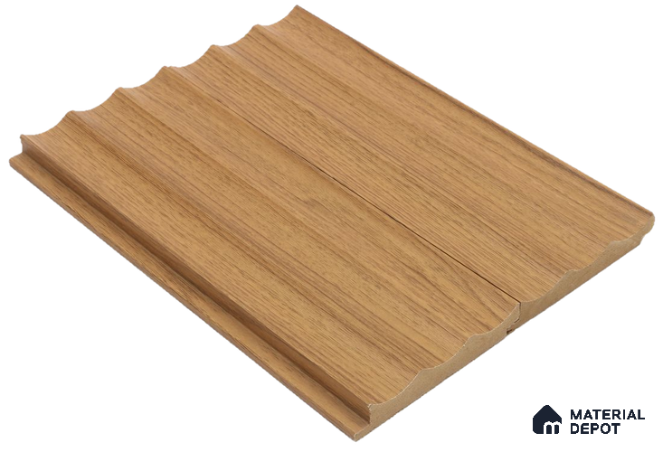 Brown Wooden Louver PN 00026 F 9 ft x 4.7 inch MDF Panel - 18 mm | Suitable for Feature Wall, TV Unit & Living Room | Width is Subjected to 5% Variation