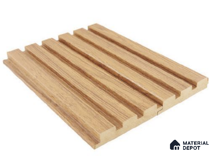 Brown Wooden Louver PN 00029 9 ft x 4.7 inch MDF Panel - 18 mm | Suitable for Feature Wall, TV Unit & Living Room | Width is Subjected to 5% Variation