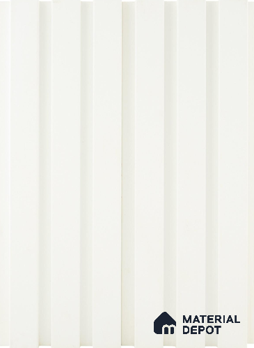 White Plain Colour Louver PN 05200 9 ft x 4.7 inch MDF Panel - 18 mm | Suitable for Feature Wall, TV Unit & Living Room | Width is Subjected to 5% Variation