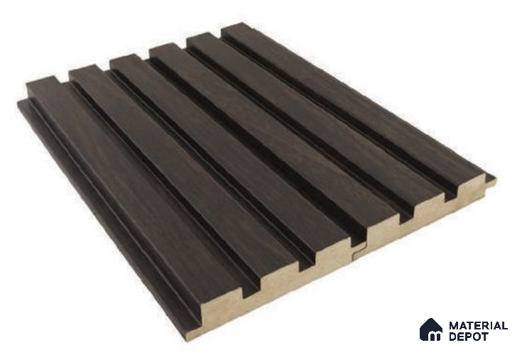 Black Wooden Louver PN 05190 9 ft x 4.7 inch MDF Panel - 18 mm | Suitable for Feature Wall, TV Unit & Living Room | Width is Subjected to 5% Variation