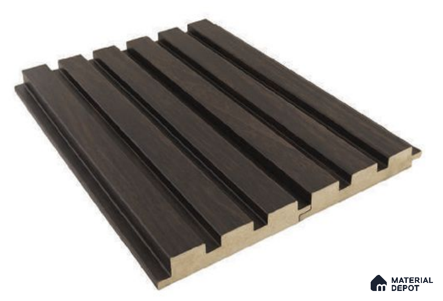 Black Wooden Louver PN 05190 9 ft x 4.7 inch MDF Panel - 18 mm | Suitable for Feature Wall, TV Unit & Living Room | Width is Subjected to 5% Variation