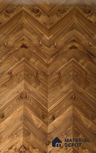 Teak Center Joint (W Design) 2440x1220 mm Silicon Natural Veneer - 3.7 mm