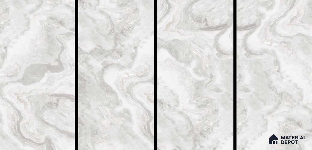 Marble Look Tile TL 11609 GS Nesta White 4 ft x 2 ft Glossy Vitrified Tile - 9 mm
