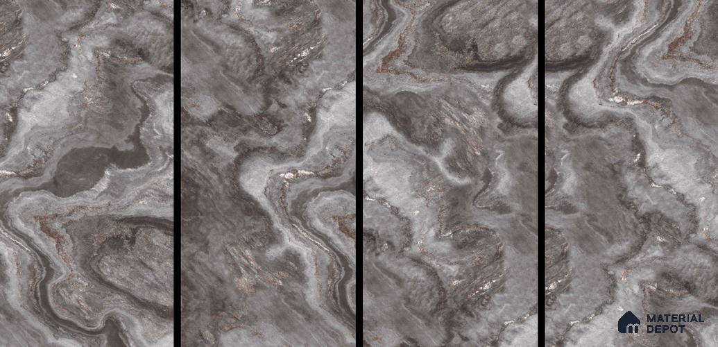 Marble Look Tile TL 11608 GS Nesta Black 4 ft x 2 ft Glossy Vitrified Tile - 9 mm