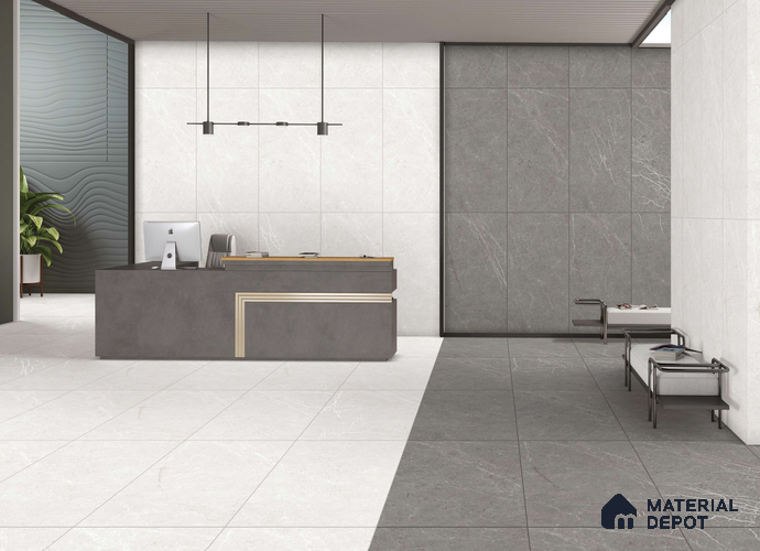 Marble Look Tile TL 11580 CR Celino Nero 4 ft x 2 ft Carving Matte Vitrified Tile - 9 mm