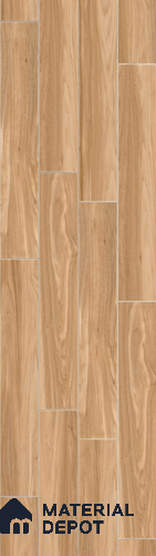 Wood Look Tile TL 11595 Gothom Wood Walnut 4 ft x 8 inch Carving Matte Vitrified Tile - 9 mm