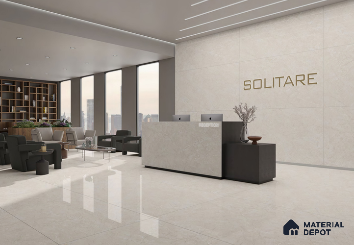 TL 11568 Perlato Royal 6 ft x 4 ft Glossy Vitrified Tile - 10 mm | Adhesive and Spacers Must be Used During Installation