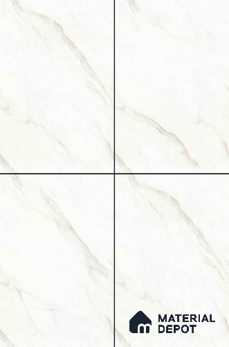 TL 11547 Pullman White Endless 6 ft x 4 ft Glossy Vitrified Tile - 15 mm | Adhesive and Spacers Must be Used During Installation