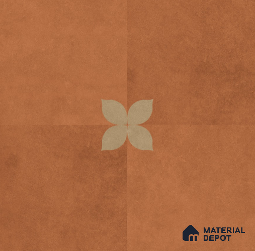 Moroccan Floor Tile TL 09477 Element Cotto 2 ft x 2 ft Matte Finish Vitrified Tile - 9 mm | 1 Random Design | Suitable For Living Room, Bedroom, Bathroom | Please Expect a Slight Variation of Pattern