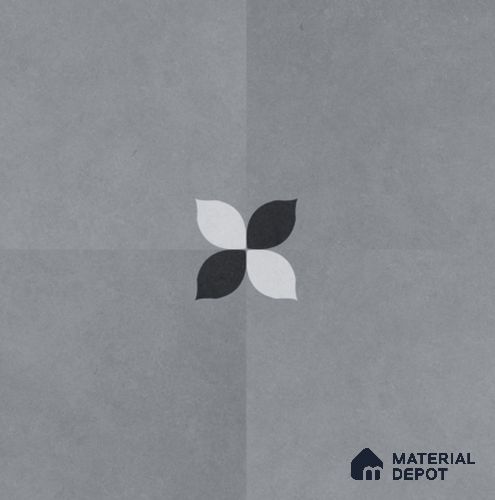 Moroccan Floor Tile TL 09477 C Element Grey 2 ft x 2 ft Matte Finish Vitrified Tile - 9 mm | 1 Random Design | Suitable For Living Room, Bedroom, Bathroom | Please Expect a Slight Variation of Pattern