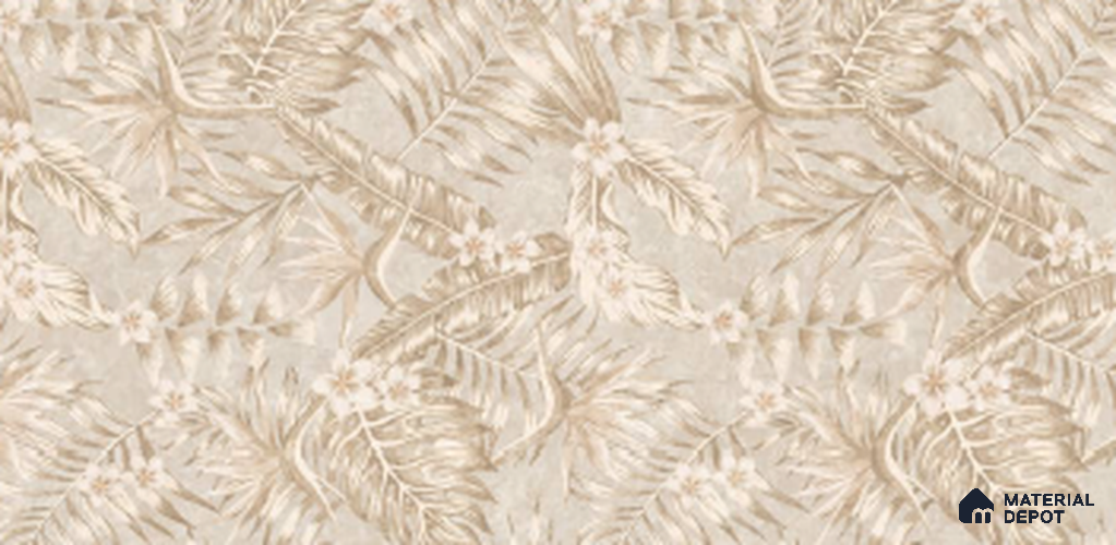 Floral Look Wall Tile TL 10935 Crystella Oro Decore 4 ft x 2 ft Carving Matte Finish Vitrified Tile - 9 mm  | Suitable For Living Room, Bedroom, Kitchen, Office & Dining