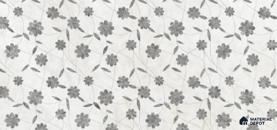 Floral Look Wall Tile TL 10931 Flowerique 4 ft x 2 ft Glossy Finish Vitrified Tile - 9 mm  | Suitable For Living Room, Bedroom, Kitchen, Office & Dining