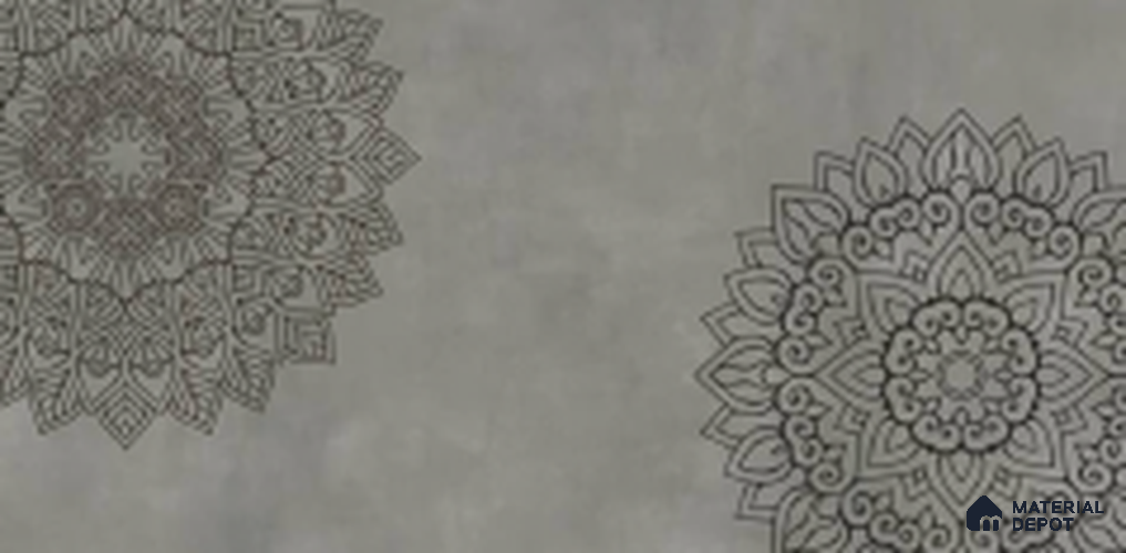Patterned Look Wall Tile TL 10922 Andel Grey Decore 4 ft x 2 ft Glue Matte Finish Vitrified Tile - 9 mm | 2 Random Design | Suitable For Living Room, Bedroom, Kitchen, Office & Dining