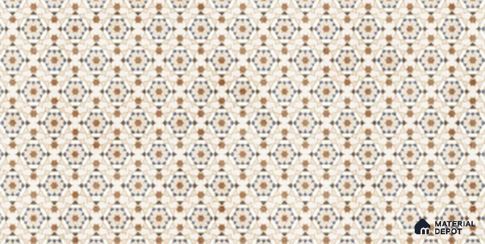 Patterned Look Wall Tile TL 10930 Spado Crema Decore 4 ft x 2 ft Glue Matte Finish Vitrified Tile - 9 mm  | Suitable For Living Room, Bedroom, Kitchen, Office & Dining