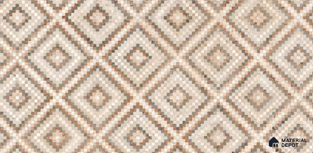 Patterned Look Wall Tile TL 10929 Elba Crema Decore 4 ft x 2 ft Glue Matte Finish Vitrified Tile - 9 mm | Suitable For Living Room, Bedroom, Kitchen, Office & Dining