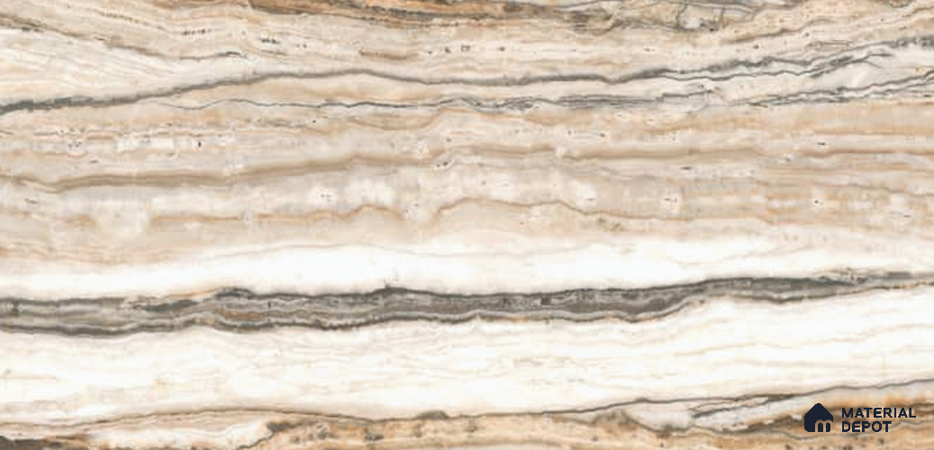 Marble Look Wall & Floor TL 10998 Travionyx Rust 4 ft x 2 ft Metox Pro Vitrified Tile - 9 mm | 8 Random Design | Suitable For Living Room, Bedroom, Kitchen, Office & Dining