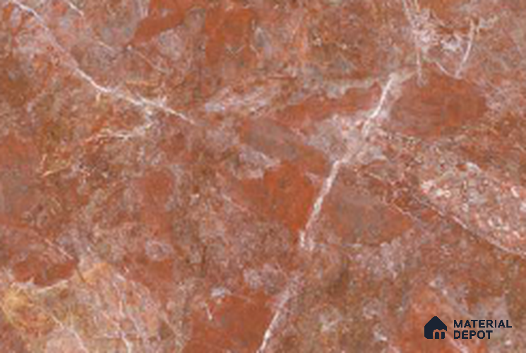 Marble Look Wall & Floor TL 10952 Rosso Levanto 6 ft x 4 ft Glamour Finish Large Formate Vitrified Tile - 9 mm | 3 Random Design | Suitable For Living Room, Bedroom, Kitchen, Office & Dining | Adhesive and Spacers Must be Used During Installation