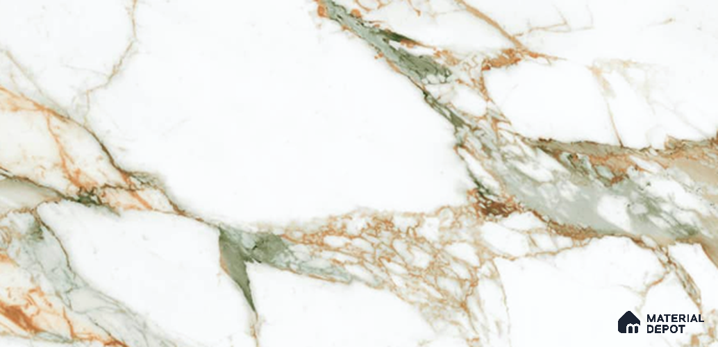 Marble Look Wall & Floor TL 10960 B Ortiz Green Lux 4 ft x 2 ft Satin Finish Vitrified Tile - 9 mm | 6 Random Design | Suitable For Living Room, Bedroom, Kitchen, Office & Dining