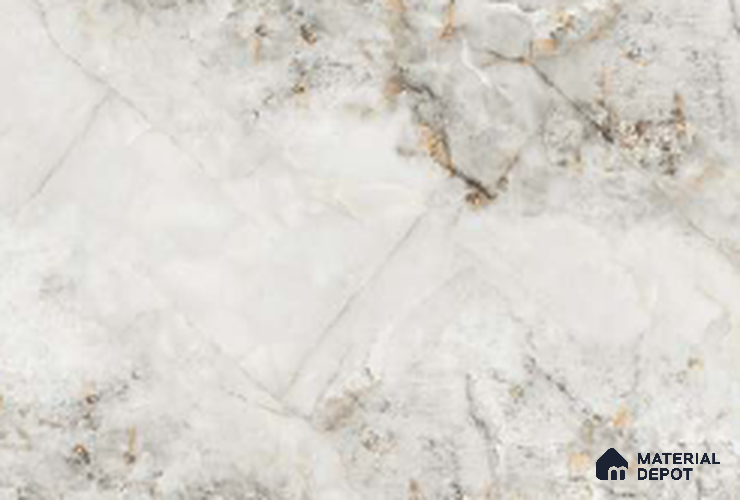 Marble Look Wall & Floor TL 10965 Intra White 6 ft x 4 ft Polished Finish Large Formate Vitrified Tile - 9 mm | 2 Random Design | Suitable For Living Room, Bedroom, Kitchen, Office & Dining | Adhesive and Spacers Must be Used During Installation