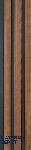 Brown Wooden Louver PN 06305 8 ft x 4.9 inch Charcoal Panel - 12 mm | Suitable for Feature Wall, TV Unit & Living Room | Width is Subjected to 5% Variation