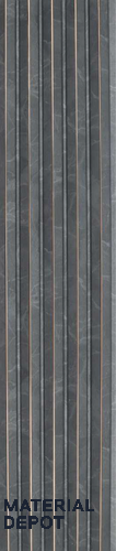 Grey Marble Louver PN 06309 8 ft x 4.9 inch Charcoal Panel - 12 mm | Suitable for Feature Wall, TV Unit & Living Room | Width is Subjected to 5% Variation