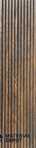 Brown Wooden Louver PN 06314 8 ft x 4.9 inch Charcoal Panel - 12 mm | Suitable for Feature Wall, TV Unit & Living Room | Width is Subjected to 5% Variation
