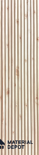 Beige Wooden Louver PN 06315 8 ft x 4.9 inch Charcoal Panel - 12 mm | Suitable for Feature Wall, TV Unit & Living Room | Width is Subjected to 5% Variation