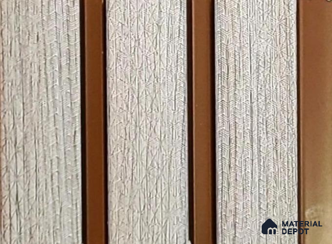 Beige Patterned Louver PN 05323 8 ft x 4.9 inch Charcoal Panel - 12 mm | Suitable for Feature Wall, TV Unit & Living Room | Width is Subjected to 5% Variation
