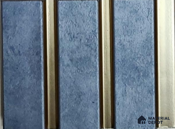 Blue Patterned Louver PN 02173 8 ft x 4.9 inch Charcoal Panel - 12 mm | Suitable for Feature Wall, TV Unit & Living Room | Width is Subjected to 5% Variation
