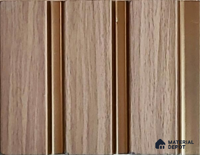Brown Wooden Louver PN 02162 8 ft x 4.9 inch Charcoal Panel - 12 mm | Suitable for Feature Wall, TV Unit & Living Room | Width is Subjected to 5% Variation