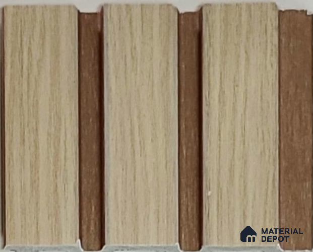 Brown Wooden Louver PN 02166 8 ft x 4.9 inch Charcoal Panel - 12 mm | Suitable for Feature Wall, TV Unit & Living Room | Width is Subjected to 5% Variation