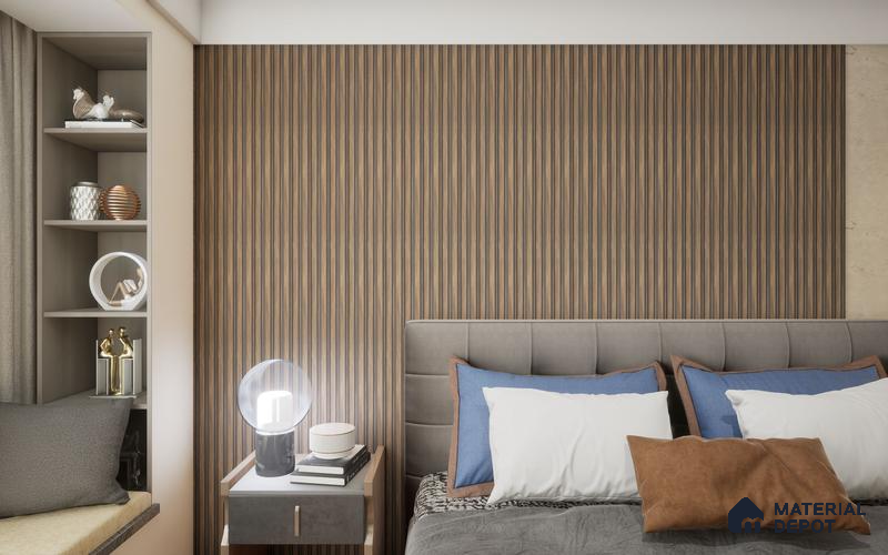 Wenge Marble Louver SA 1007 8 ft x 4.9 inch Charcoal Panel -  mm | Suitable for Feature Wall, TV Unit & Living Room | Width is Subjected to 5% Variation
