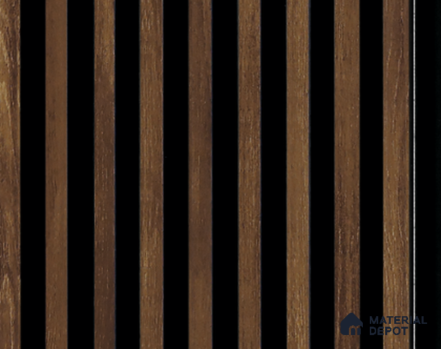 Brown Wooden Louver PN 05365 8 ft x 4.9 inch Charcoal Panel - 12 mm | Suitable for Feature Wall, TV Unit & Living Room | Width is Subjected to 5% Variation