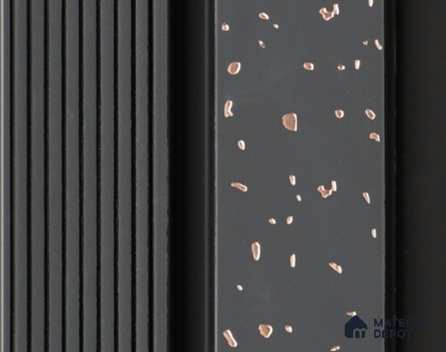 Grey Patterned Louver PN 05370 8 ft x 4.9 inch Charcoal Panel - 12 mm | Suitable for Feature Wall, TV Unit & Living Room | Width is Subjected to 5% Variation