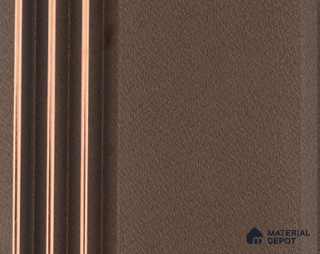 Brown Leather Louver PN 05388 8 ft x 4.9 inch Charcoal Panel - 12 mm | Suitable for Feature Wall, TV Unit & Living Room | Width is Subjected to 5% Variation
