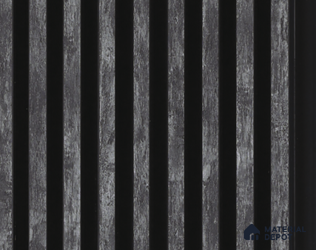 Black Patterned Louver PN 05393 8 ft x 4.9 inch Charcoal Panel - 12 mm | Suitable for Feature Wall, TV Unit & Living Room | Width is Subjected to 5% Variation