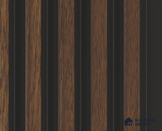 Brown Wooden Louver PN 05396 8 ft x 4.9 inch Charcoal Panel - 12 mm | Suitable for Feature Wall, TV Unit & Living Room | Width is Subjected to 5% Variation
