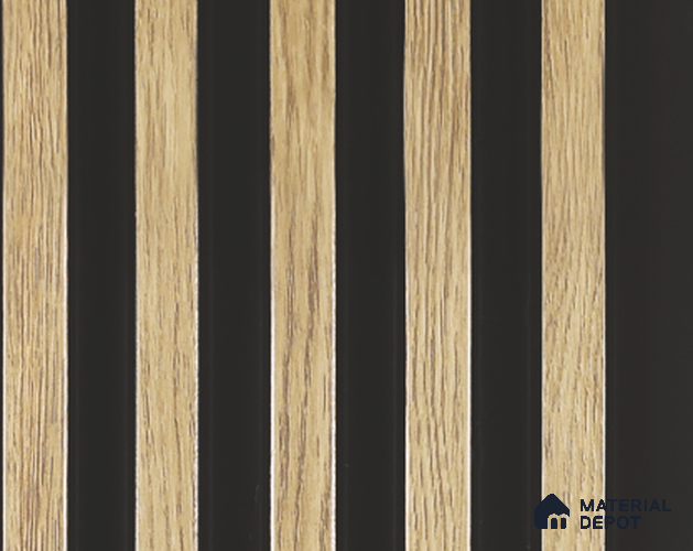 Brown Wooden Louver PN 05398 8 ft x 4.9 inch Charcoal Panel - 12 mm | Suitable for Feature Wall, TV Unit & Living Room | Width is Subjected to 5% Variation