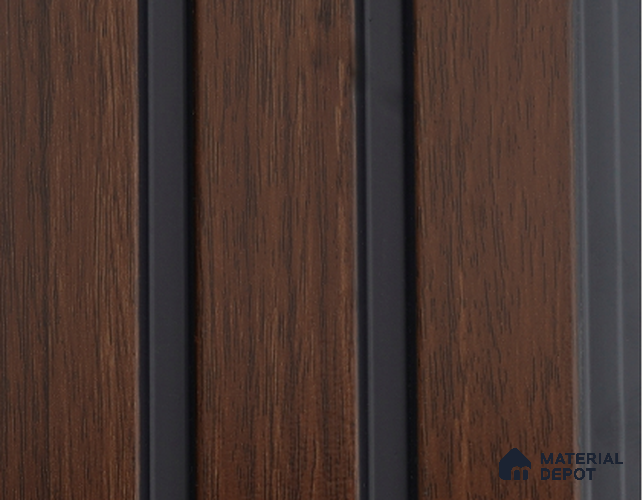 Brown Wooden Louver PN 05406 8 ft x 4.9 inch Charcoal Panel - 12 mm | Suitable for Feature Wall, TV Unit & Living Room | Width is Subjected to 5% Variation