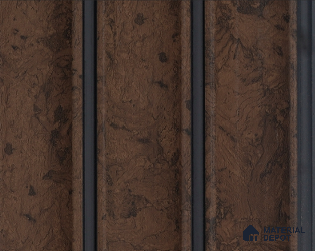Brown Rustic Louver PN 05409 8 ft x 4.9 inch Charcoal Panel - 12 mm | Suitable for Feature Wall, TV Unit & Living Room | Width is Subjected to 5% Variation