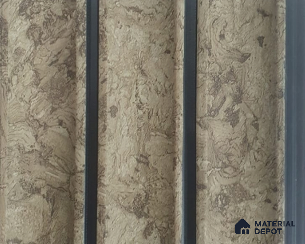 Beige Rustic Louver PN 05410 8 ft x 4.9 inch Charcoal Panel - 12 mm | Suitable for Feature Wall, TV Unit & Living Room | Width is Subjected to 5% Variation