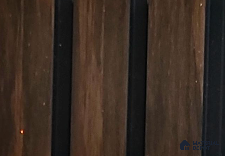 Brown Wooden Louver PN 05340 8 ft x 4.9 inch Charcoal Panel - 12 mm | Suitable for Feature Wall, TV Unit & Living Room | Width is Subjected to 5% Variation