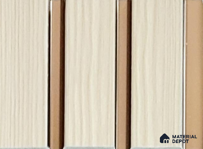 Beige Wooden Louver PN 05329 8 ft x 4.9 inch Charcoal Panel - 12 mm | Suitable for Feature Wall, TV Unit & Living Room | Width is Subjected to 5% Variation