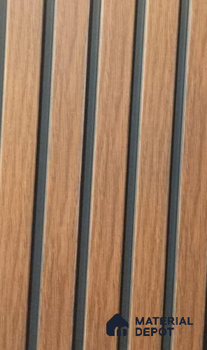 Brown Wooden Louver PN 06362 8 ft x 4.9 inch Charcoal Panel - 12 mm | Suitable for Feature Wall, TV Unit & Living Room | Width is Subjected to 5% Variation