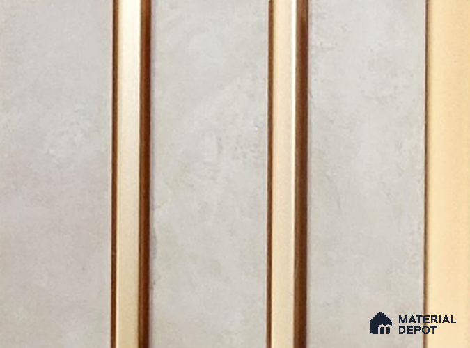 Beige Plain Colour Louver PN 05361 8 ft x 4.9 inch Charcoal Panel - 12 mm | Suitable for Feature Wall, TV Unit & Living Room | Width is Subjected to 5% Variation