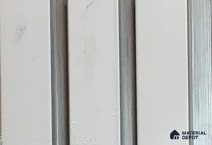 White Plain Colour Louver PN 05358 8 ft x 4.9 inch Charcoal Panel - 12 mm | Suitable for Feature Wall, TV Unit & Living Room | Width is Subjected to 5% Variation