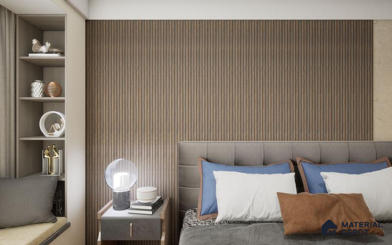 Wenge Wooden Louver SA 1009 8 ft x 4.9 inch Charcoal Panel -  mm | Suitable for Feature Wall, TV Unit & Living Room | Width is Subjected to 5% Variation