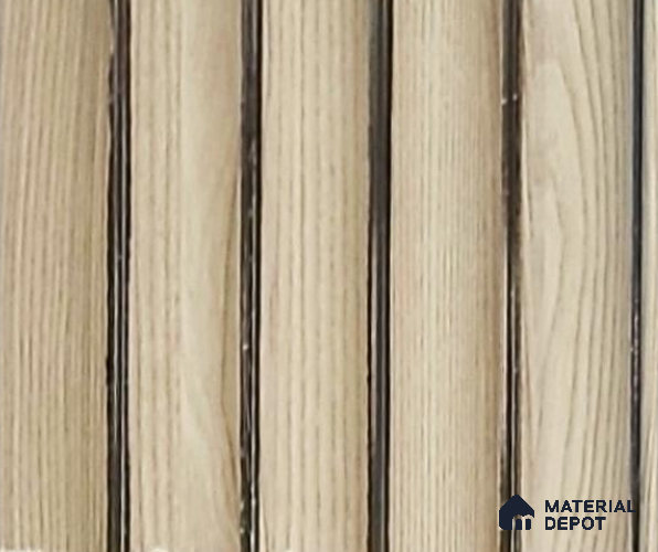 Beige Wooden Louver PN 06354 8 ft x 4 inch Charcoal Panel - 10 mm | Suitable for Feature Wall, TV Unit & Living Room | Width is Subjected to 5% Variation
