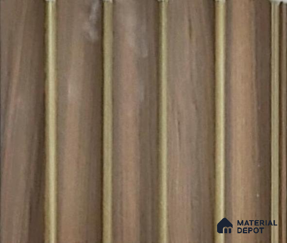 Brown Wooden Louver PN 02050 8 ft x 4 inch Charcoal Panel - 10 mm | Suitable for Feature Wall, TV Unit & Living Room | Width is Subjected to 5% Variation