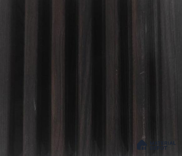 Brown Wooden Louver PN 01727 D 8 ft x 4 inch Charcoal Panel - 10 mm | Suitable for Feature Wall, TV Unit & Living Room | Width is Subjected to 5% Variation